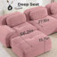 Canapé modulable rose 2 places en velours côtelé avec 2 poufs, design lounge bas-426461253