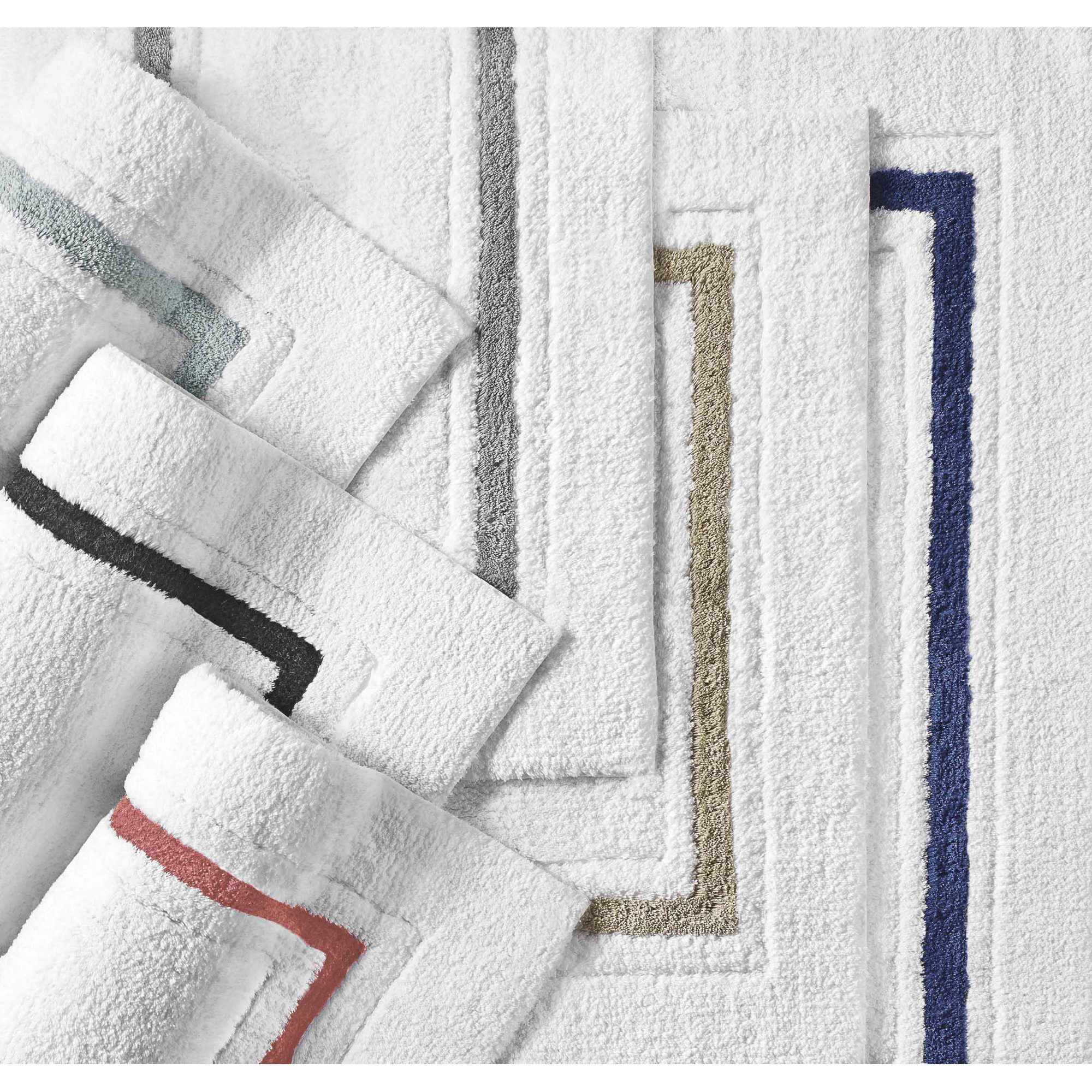 Louise Cotton Blend Non-Slip Bath Rug, White/Seafoam, 20" W x 30" L