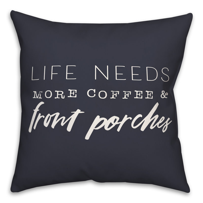Coussin décoratif intérieur / extérieur en polyester , H 18 po x l 18 po, Bleu marine