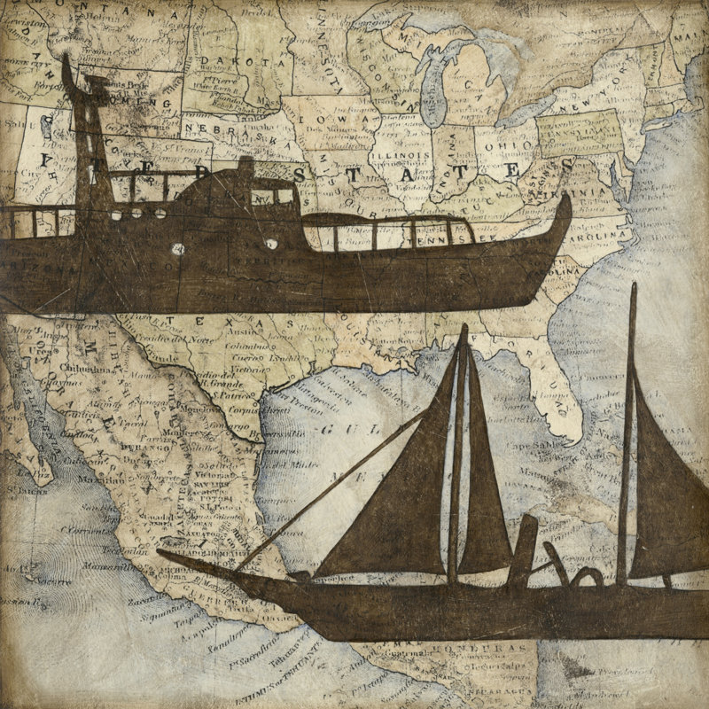 Travel Silhouette III by Megan Meagher - Wrapped Canvas Print, 30cm H x 30cm W
