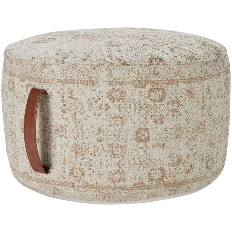 Upholstered Ottoman, Ivory/Beige