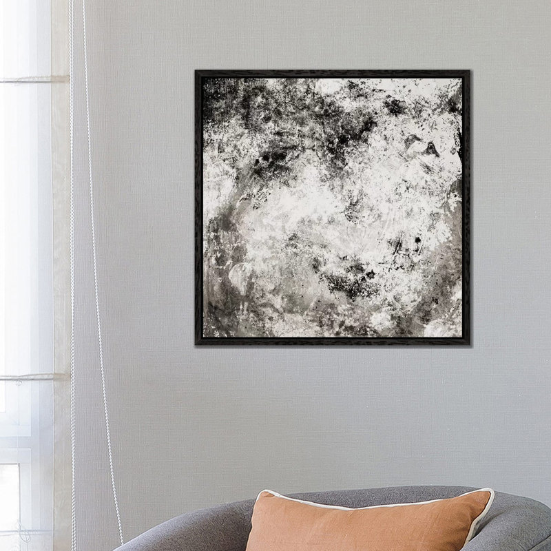 Chaotic Calm Neutral 1 Piece Wall Art on Canvas, 66.04cm H x 66.04cm W x 3.81cm D, Black Floater Framed