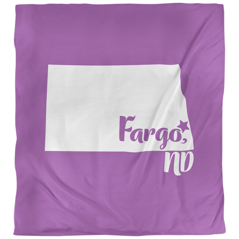 Housse de couette fargo north dakota, Housse de couette pour grand lit, Violet, Microfibre