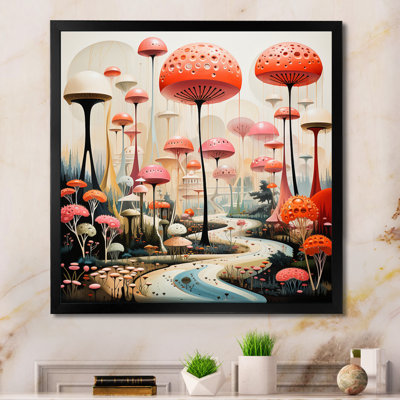 Colorful Mid Century Midcentury Mushroom Dreams II - Abstract Midcentury Wall Art