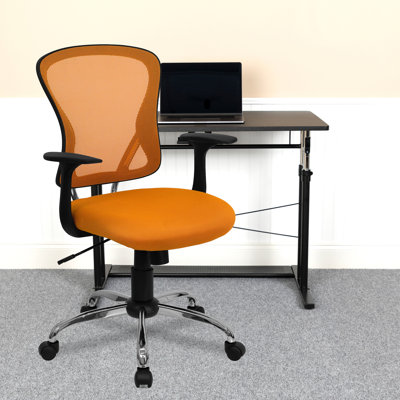 Mid-Back Mesh Swivel Task Office Chair with Chrome Base and Arms