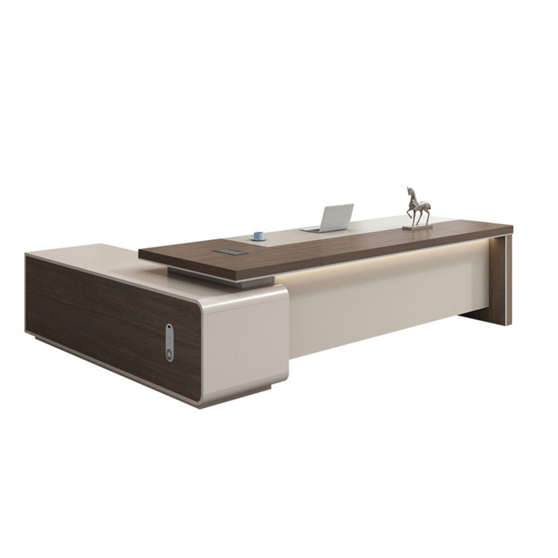 Bureau de direction brun 62,99 "luxueux et élégant, H 29,53 po x l 62,99 po x P 62,99 po