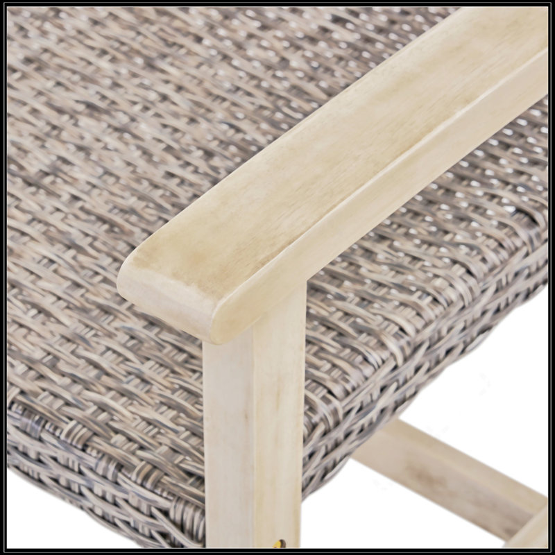 Causeuse Wood + Wicker, Gris