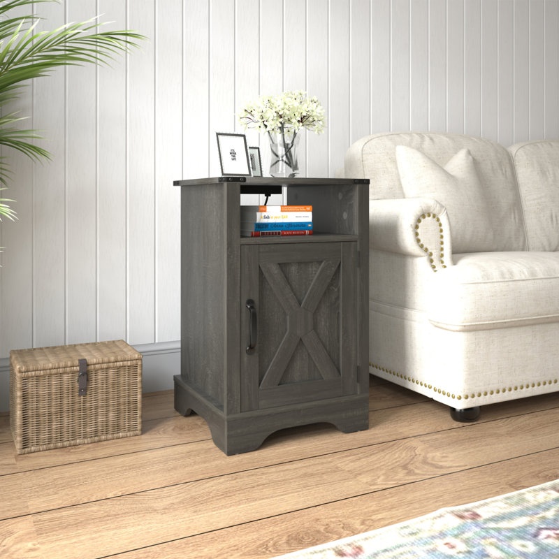 Table de chevet Farmhouse, 1, Gris foncé