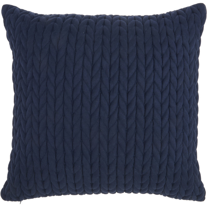  Housse de coussin carré et insert, Bleu marine, 18" x 18"