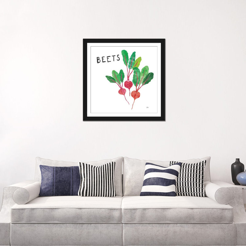 « cuisine prepour jardin v », impression sur toile, H 24 po x l 24 po x P 1 po, Papier avec cadre noir, Blanc