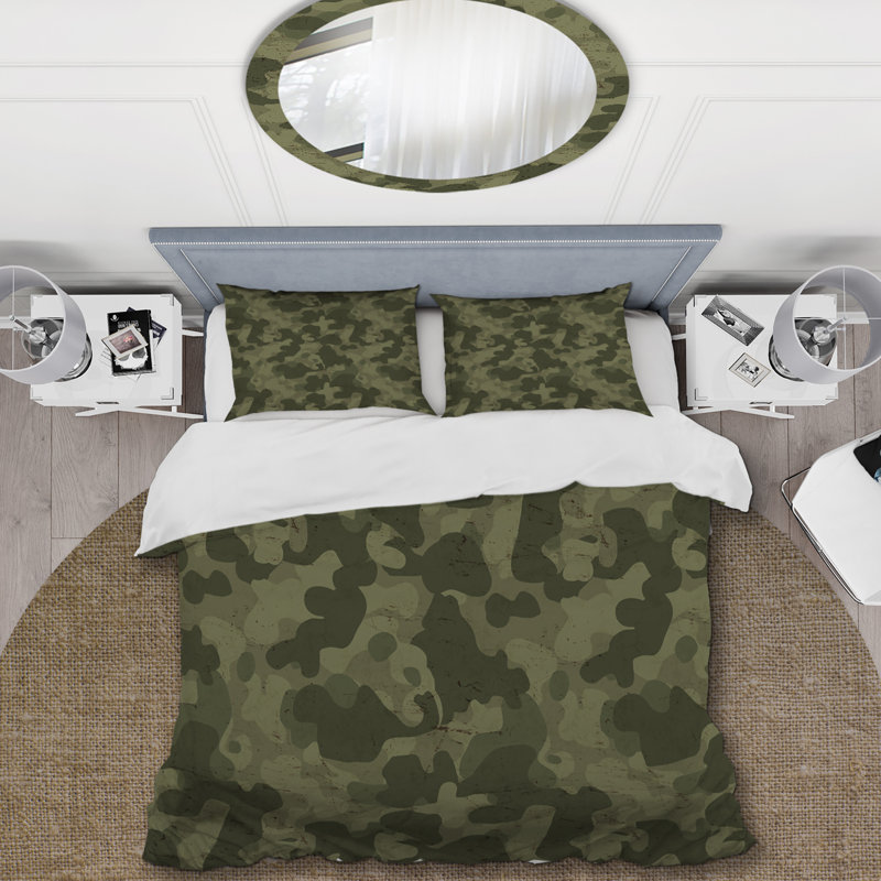 Green Desert camouflage - Ensemble de housse de couette abstrait - Microfibre de polyester