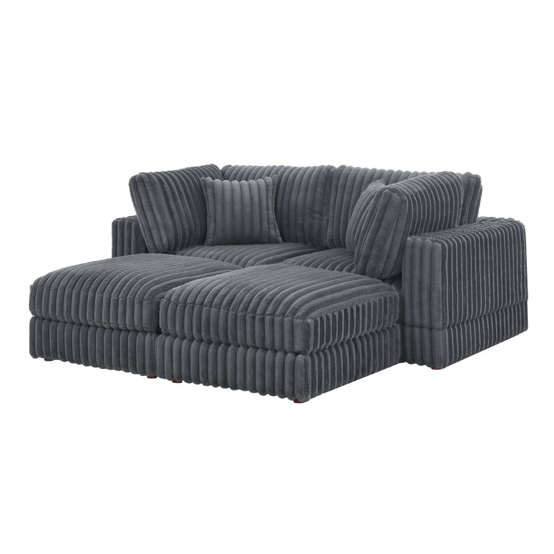 Cloud Haven Modular Sectional, Gray Corduroy