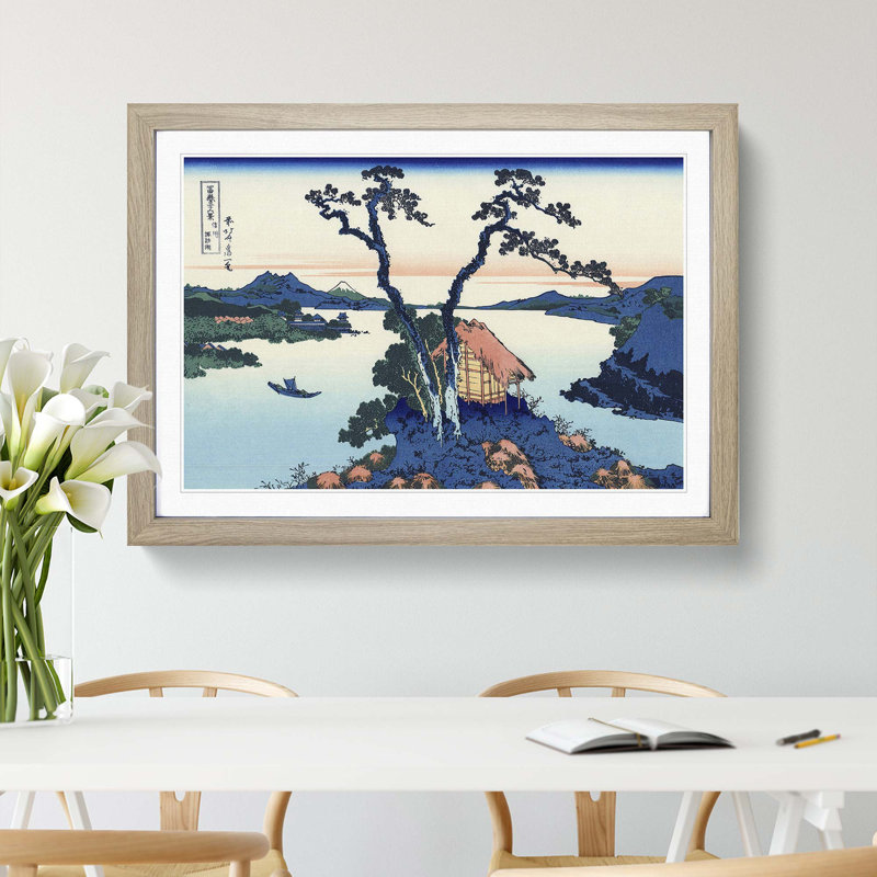 A View Of Mount Fuji Across Lake Suwa by Katsushika Hokusai - Single Picture Frame Painting, Oak Framed
