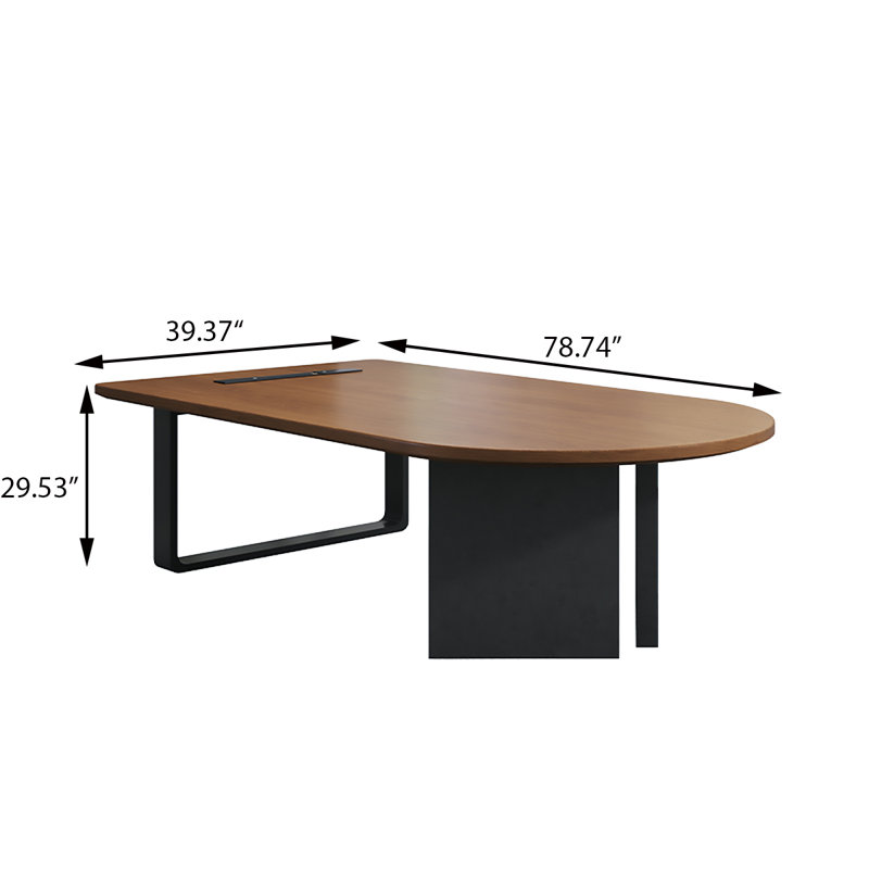 Table de conférence moderne et minimaliste en bois massif de 78,74 pouces, H 29,53 po x l 78,74 po x P 39,37 po