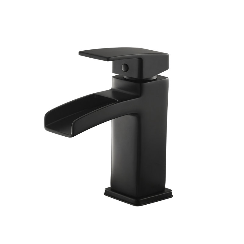 Kenzo Single Control Centerset Bathroom Faucet, Matte Black