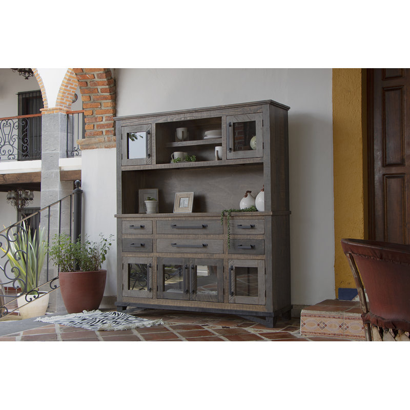 Loft Brown Sideboard with Bar Hutch