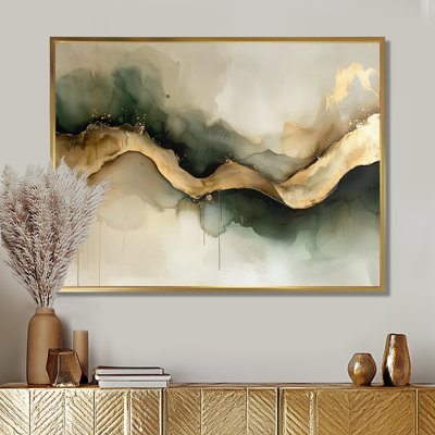 Abstrait encre liquide abstraite Fight Of Emerald II - Art mural abstrait à encre liquide