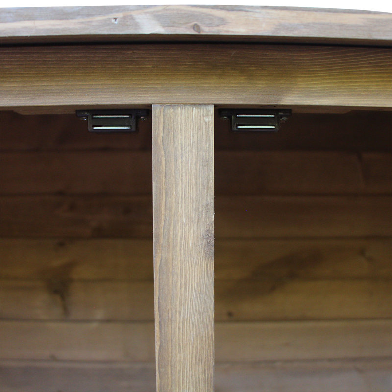 Natural Fir Wood Outdoor Storage Cabinet with Shelves and Lockable Doors