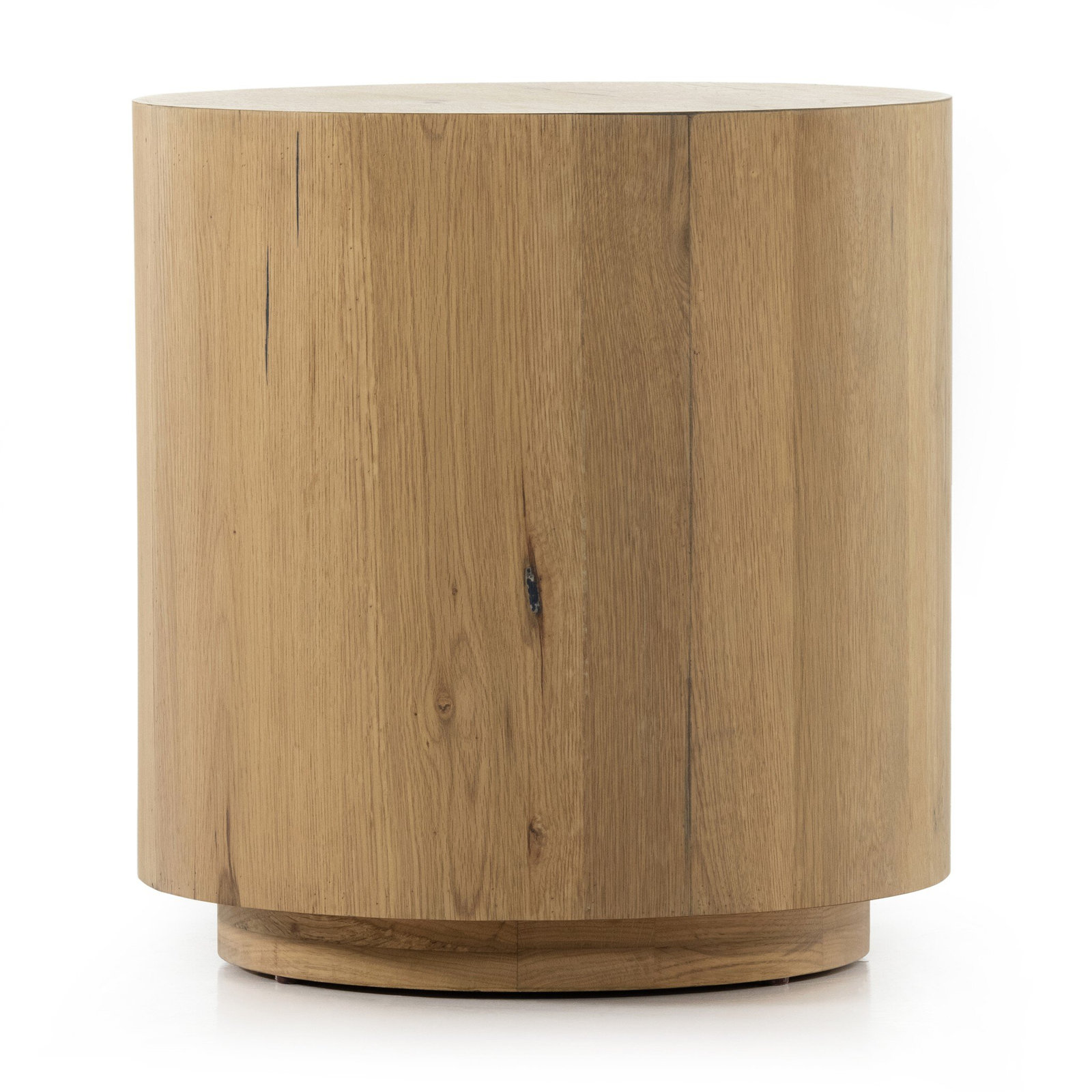 Smita Round End Table-Light Oak Resin