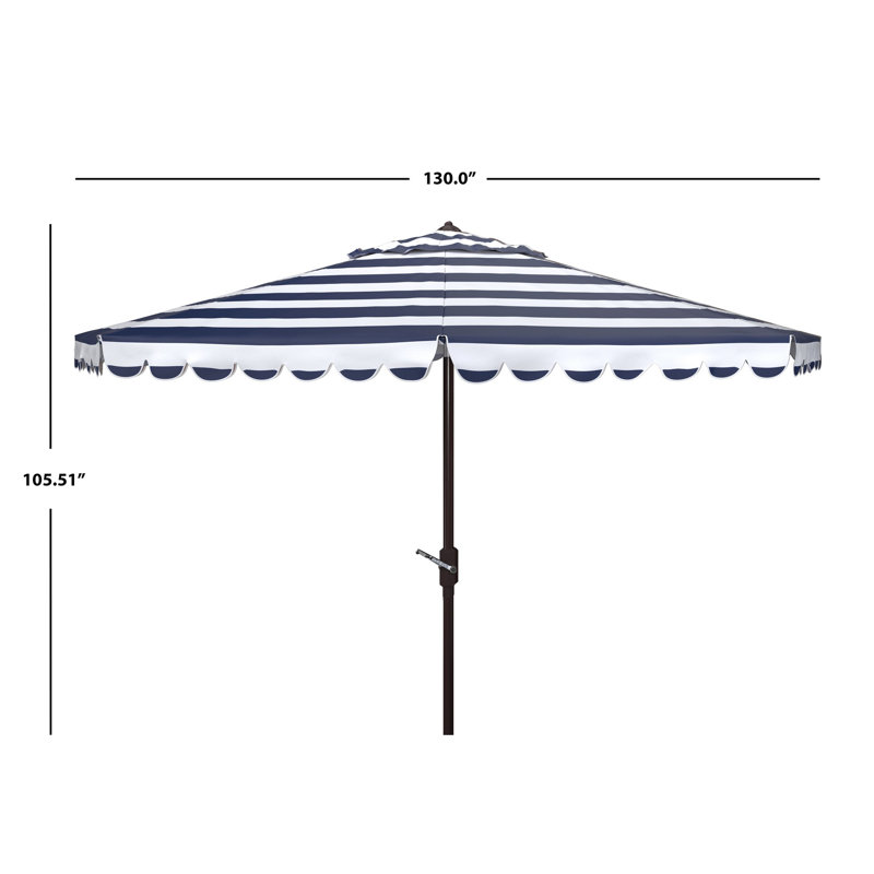 Avalee 130'' Beach Umbrella, Navy/White