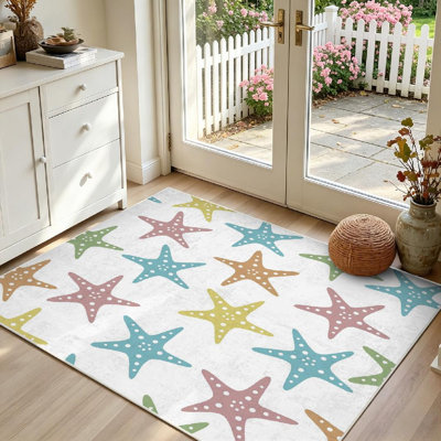 Tapis transparent transparent lavable à la machine, étoiles de poisson
