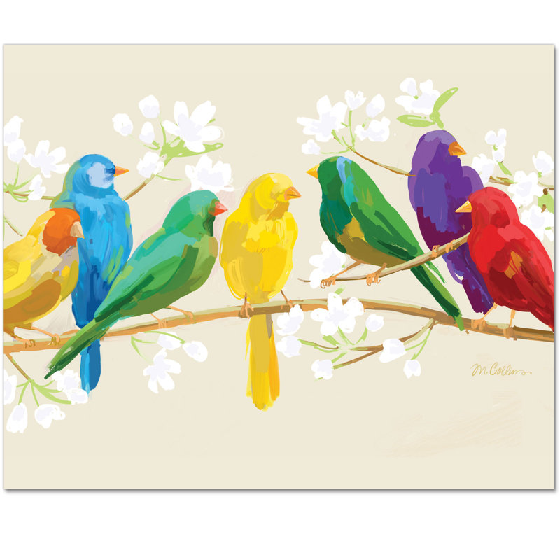 Colorful Birds Tempered Glass Rectangular Cutting Board