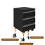 37 cm W 3 -Drawer Wheels / Casters included Mobile Steel Filing Cabinet-893721461