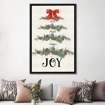 «Love Peace Family Joy Swag», reproduction d'art sur toile encadrée