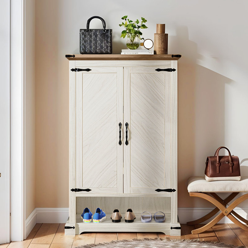 6-Tier Wooden Shoe Cabinet with Adjustable Shelves for Hallway Storage