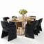 Ensemble de table de salle à manger pour 6 personnes avec table ovale extensible et 6 chaises rembourrées en tissu-1911486567