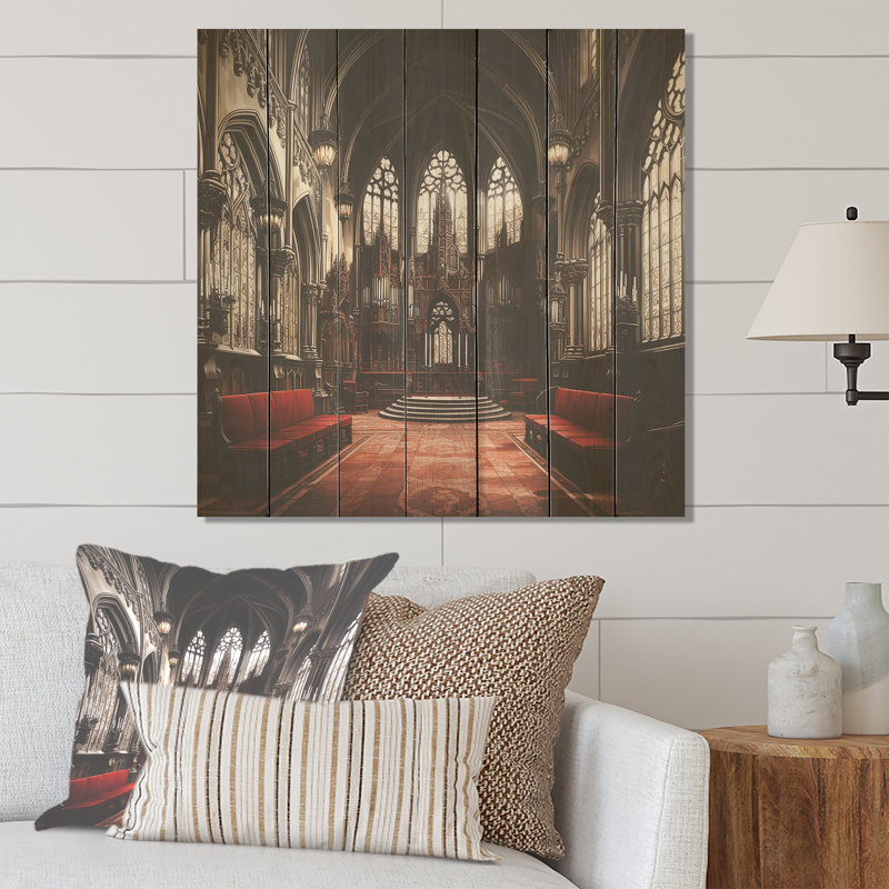 Victorian Vespers - Church On Wood Print, H 15 po x l 15 po