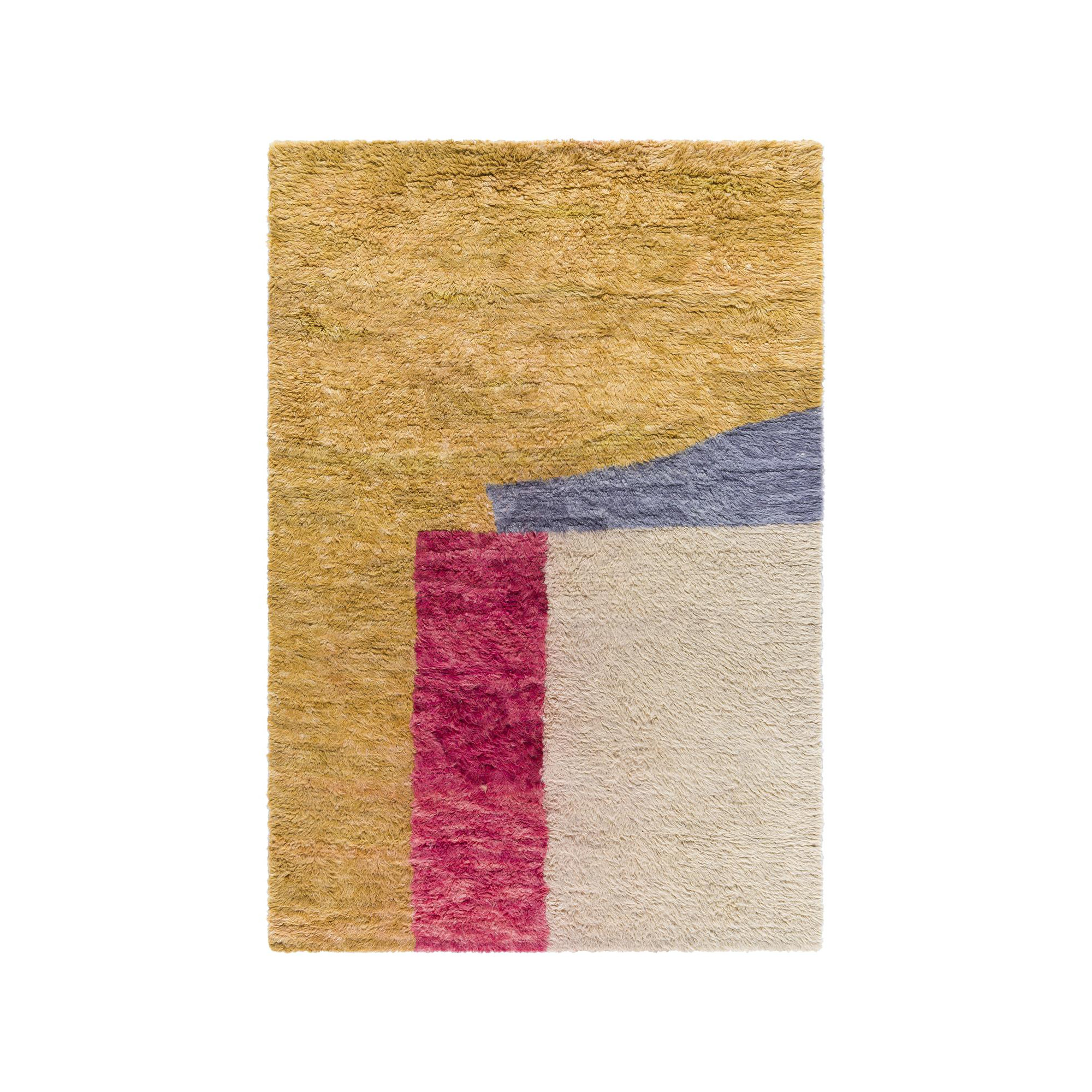 Tura Hand Tufted Wool Tan Rug, Rectangle 2'6" x 8'