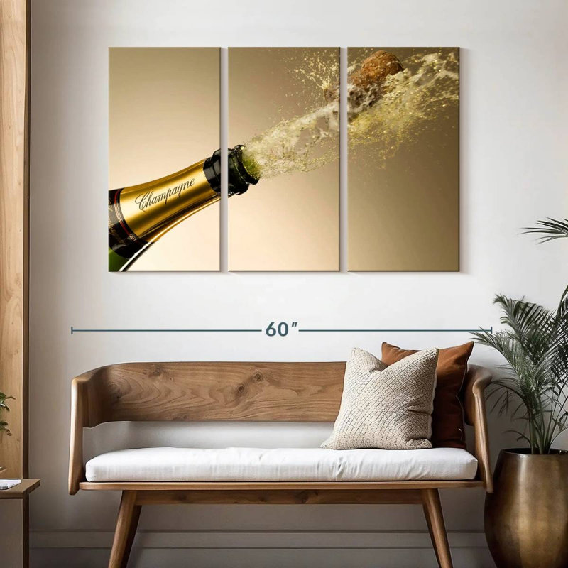 Yarlin Champagne Cork Pop, 32" H x 50" W