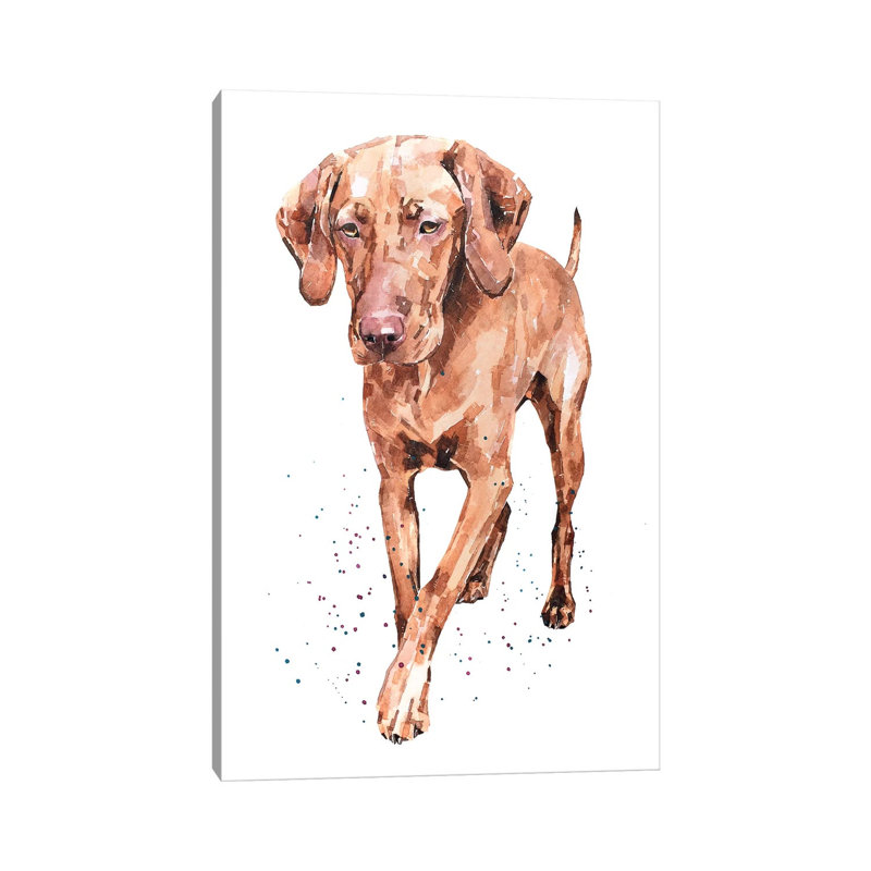 Best Foot Forward Vizsla - Painting on Canvas, Wrapped Canvas, 66.04 cm H x 45.72 cm W x 1.91 cm D