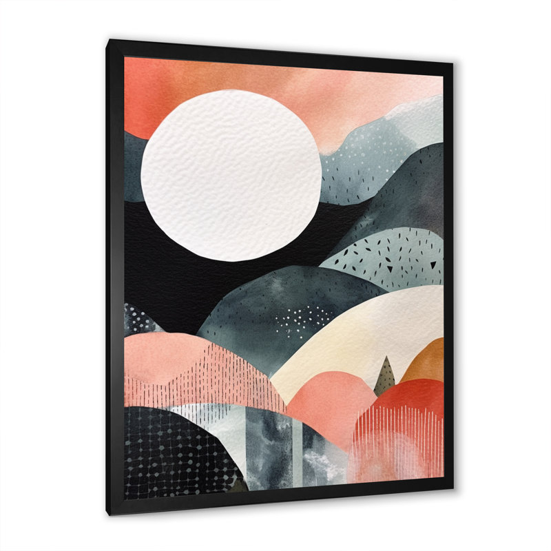 Nordic Elegance Bold Landscape - Art mural sur toile scandinave, H 32 po x l 24 po x P 1 po, Cadre simple noir