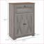 Buffet, armoire de rangement grise avec portes doubles, tiroir et amp; Tablette réglable | Panneau de particules | Revêtement en mélamine-1153387714