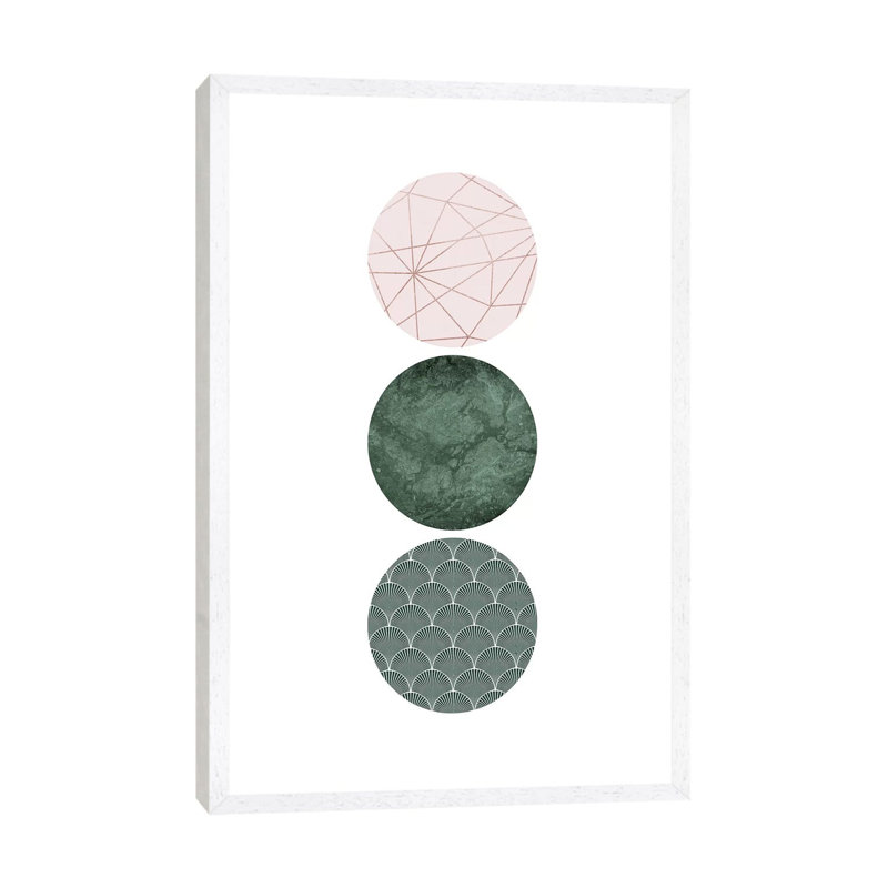 Evergreen Blush Geo III 1 Piece Wall Art on Canvas, 101.6 cm H x 66.04 cm W, White Framed