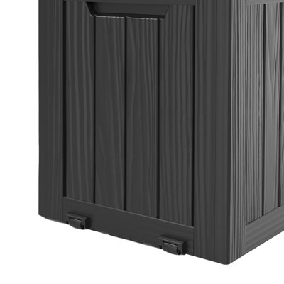 90 Gallons Deck Box with Seat, Lockable Waterproof Resin Storage Box