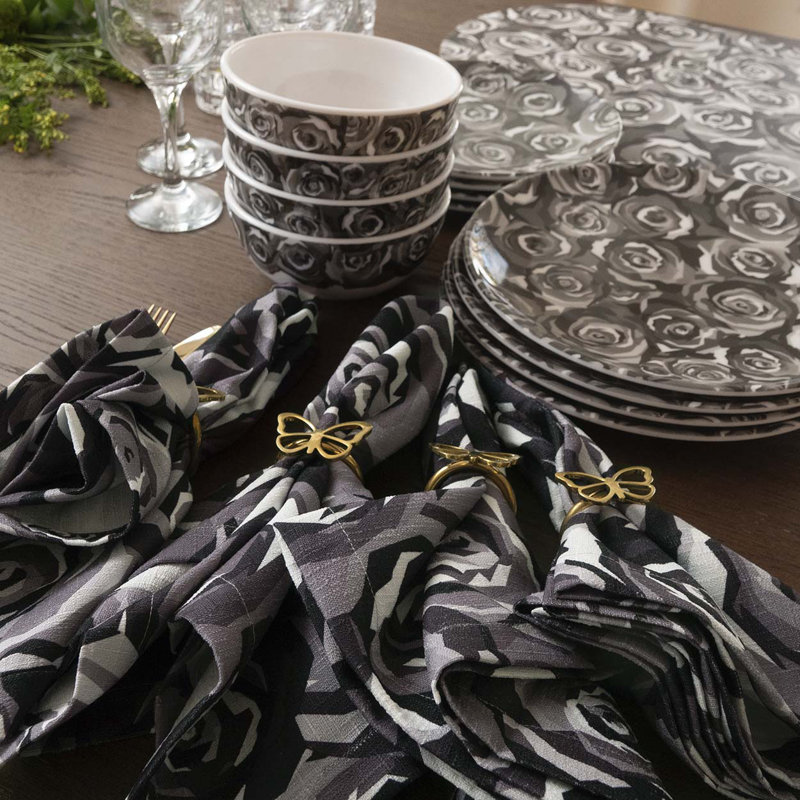 Assiette à salade Greyscale Roses