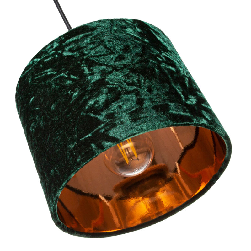 30cm Velvet Drum Lamp Shade, 15cm H x 20cm W x 20cm D, Green
