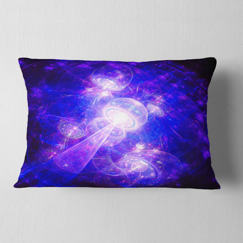 Thème Fractal Space - Coussin imprimé abstrait, Rose