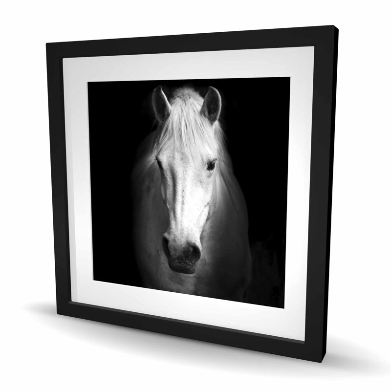Cheval monochrome - Hygge, reproduction d'art encadrée pour la décoration