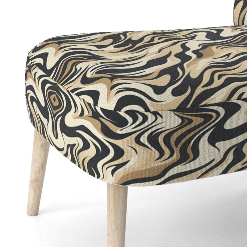 Chaise d'appoint rembourrée Mocha Zebra Stripes