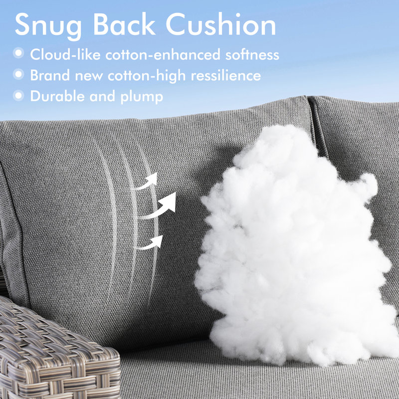 Ensemble de conversation pour 7 personnes avec chaises, ensemble de conversation modulaire en rotin et osier avec coussins, ensemble de conversation pour canapé toutes saisons avec repose-pieds pour jardin