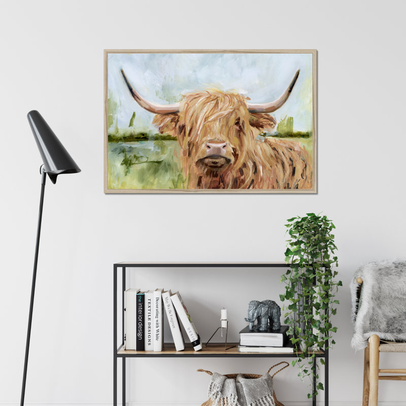 Highland Grazer I by Victoria Borges- Wrapped Canvas Painting Print, Natural Wood Framed Paper Print, 55cm H x 80cm W