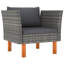 Ensemble modulaire de patio carré en eucalyptus de 23,6 po de large avec coussins Brause-761437308-788332555-788332556