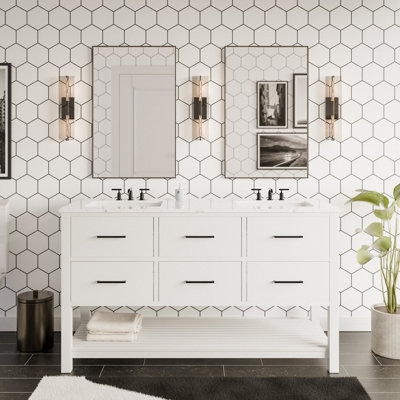 Meuble-lavabo double 60 po Frey