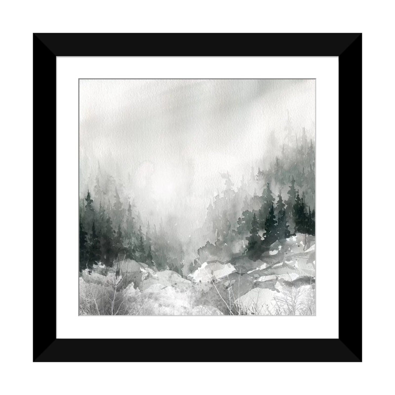 "crépuscule" sur la toile, impression sur toile, H 16 po x l 16 po x P 1 po, Papier beaux-arts encadré noir, Blanc