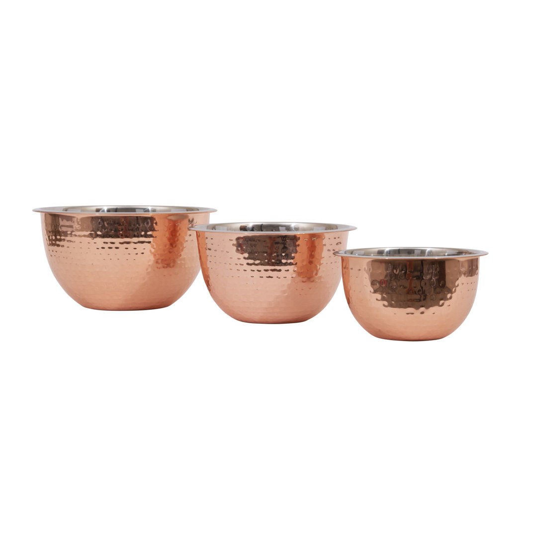 Daima Hammered 160 fl oz. 3-Piece Serving Bowl Set Ebern Designs 