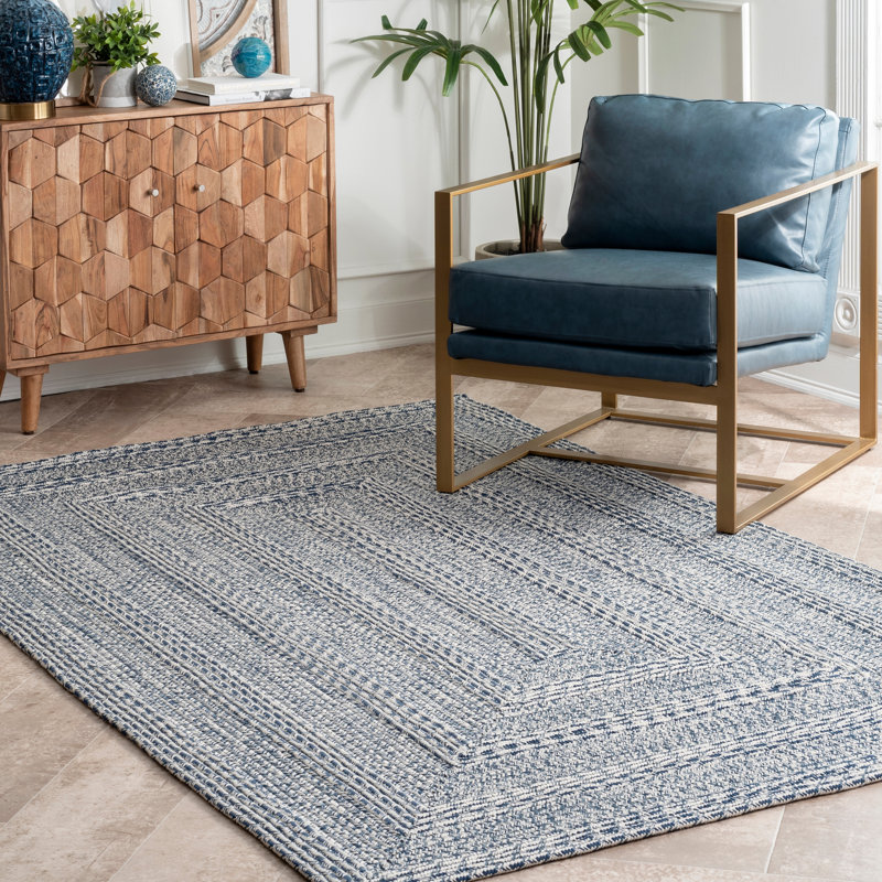 Tapis intérieur / extérieur bleu Josefina, Rectangle de 5 pi x 8 pi